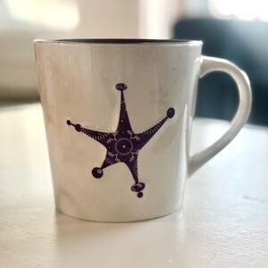 Starbucks Vintage 2006 Holiday Mug Purple Star Snowflakes 17 oz